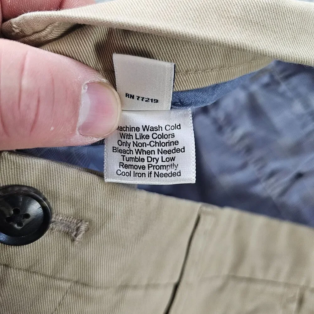 Joseph Abboud Pants 34x33 Khaki Beige Chino Comfort Stretch Preppy Casual NWT